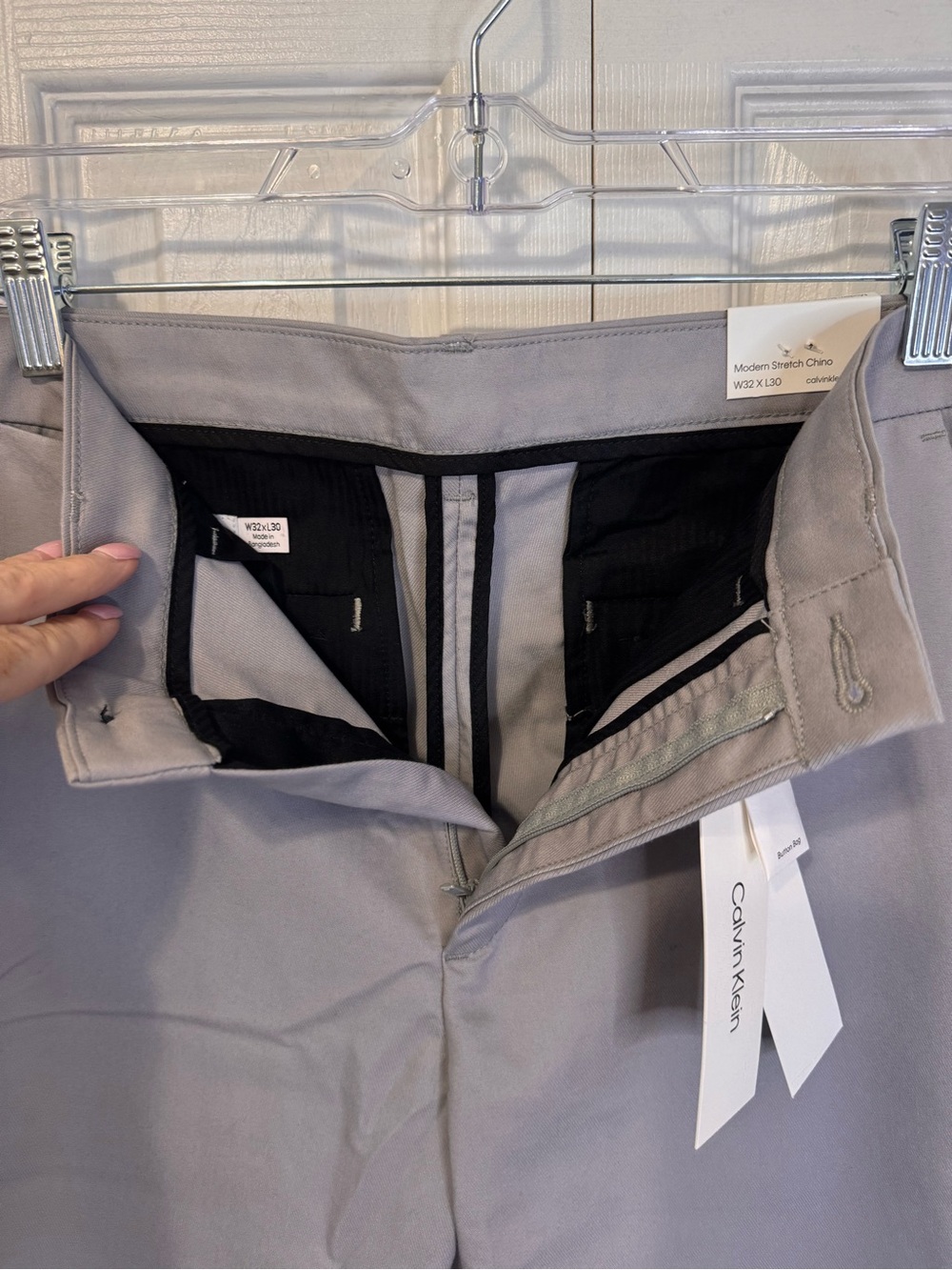 Calvin Klein Men's Gray Dress Pants Classic Flat Front Modern Chino Size 32/30 - Picture 7 of 15